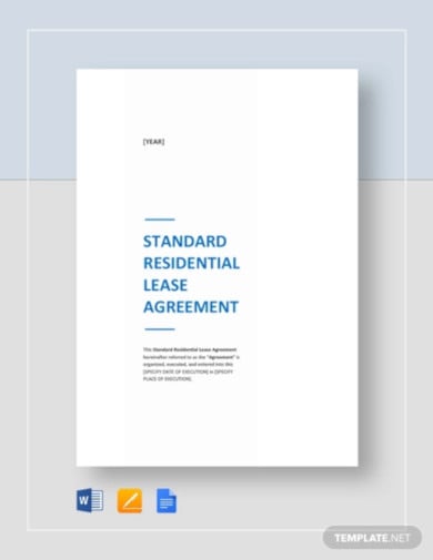 standard residential lease agreement template