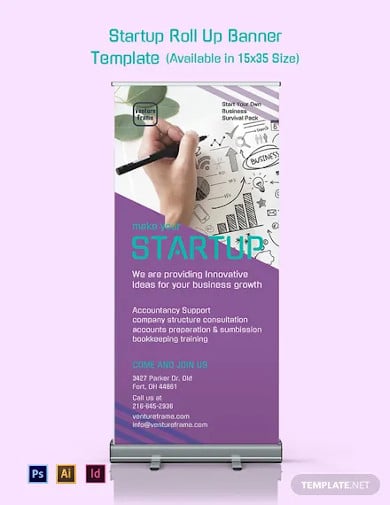 startup roll up banner template