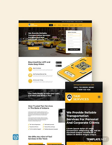 taxi services wordpress theme template