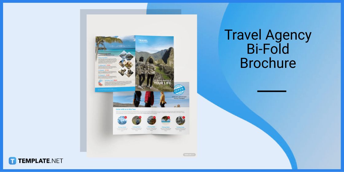 travel agency bi fold brochure template
