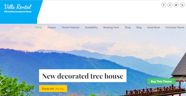 villa rental seo optimized wordpress theme