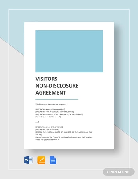 visitors non disclosure agreement template1