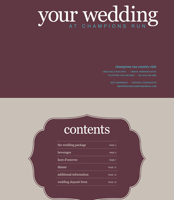 wedding catering brochure