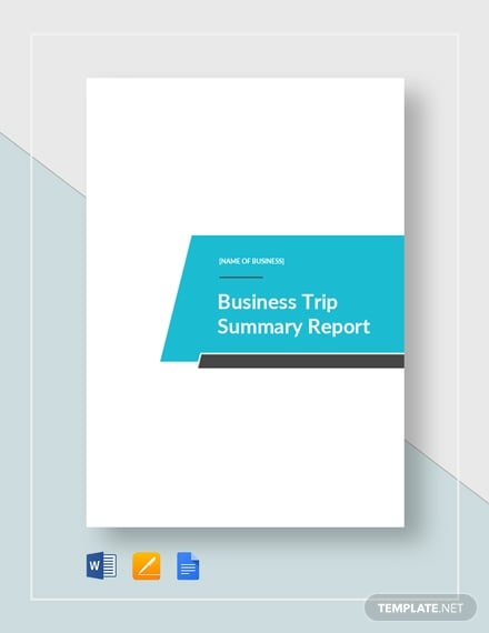 business trip report template free