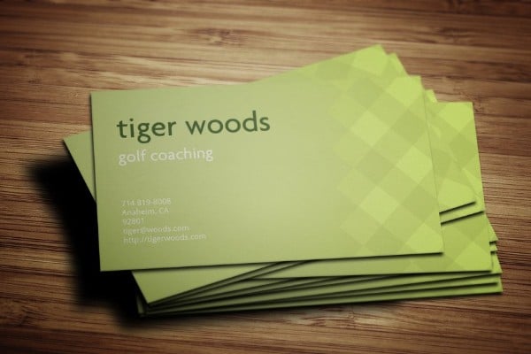 golf coaching pattern business card template preview