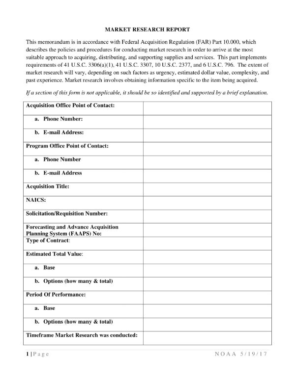 market research report template