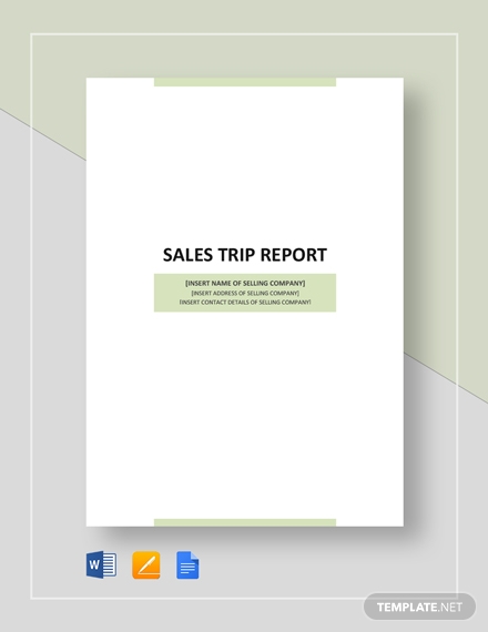 Image 1 for Sales Trip Report Template Word