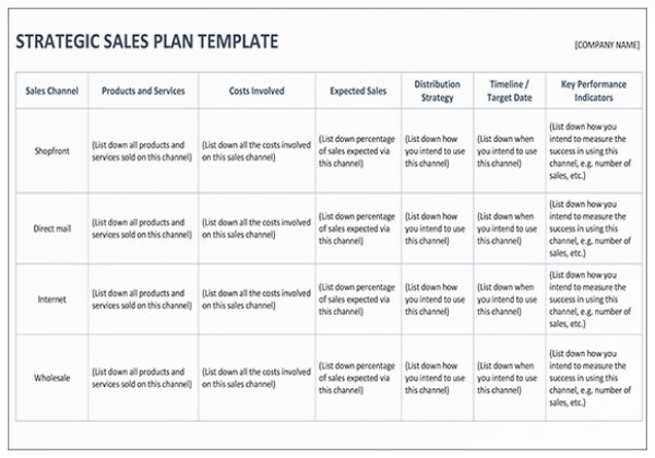 strategic sales plan template mock up