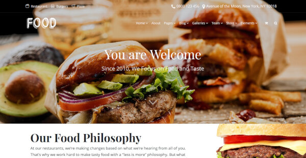 burger restaurant food wordpress theme