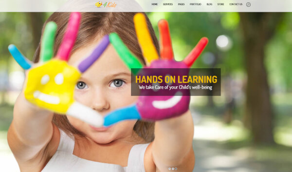 21 homepage with parallax – 4kids