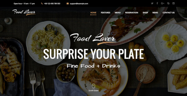 food lover – restaurant wordpress theme
