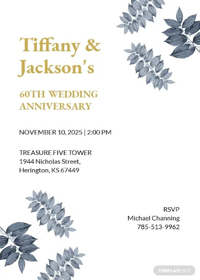 0th fall wedding anniversary invitation template