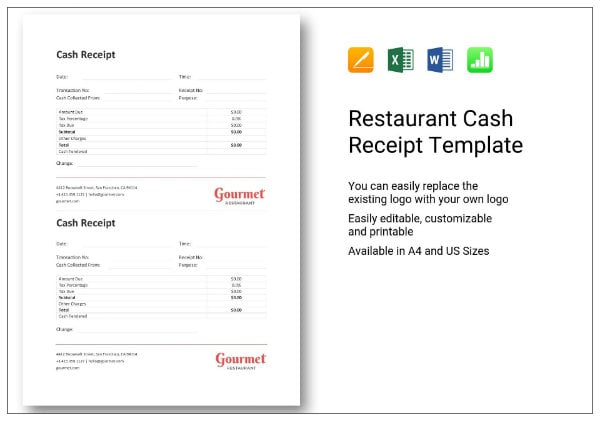 restaurant cash receipt