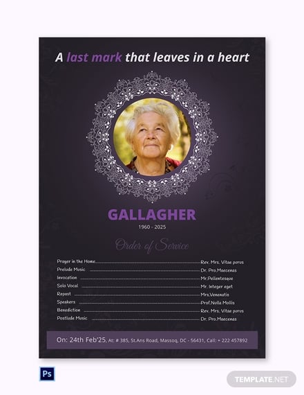 a3 funeral program poster template