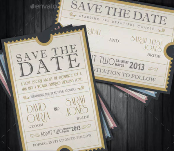 admission ticket for save the date