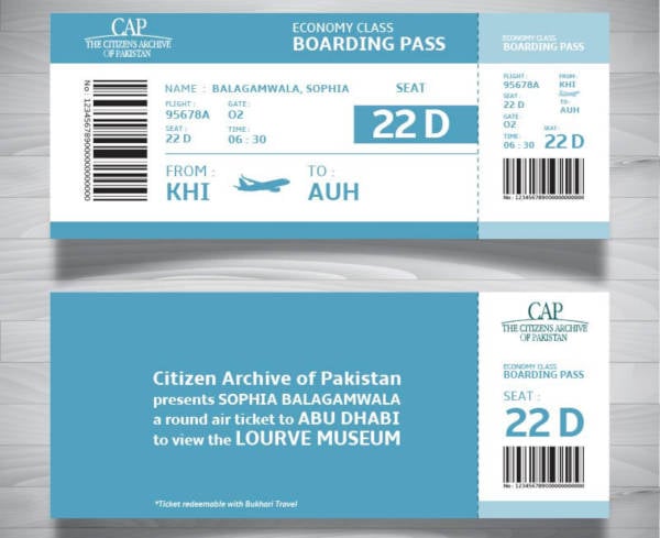 air ticket format free download