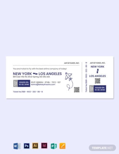 airline ticket invitation template