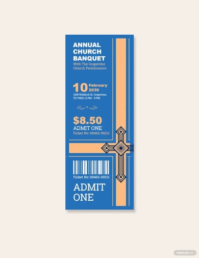 annual church banquet ticket template