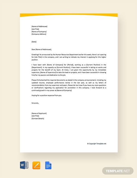 Sample Promotion Letter Templates - Google Docs, MS Word, Pages, PDF