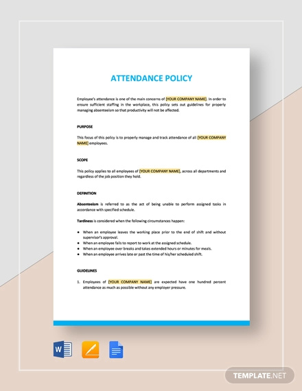 13+ Attendance Policy Templates - Free PDF Format Download