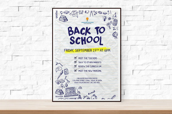 back to school event flyer template