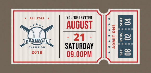 Birthday Baseball Ticket Template