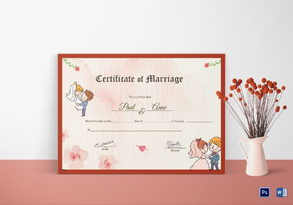 beautiful antique wedding certificate template