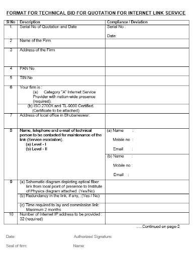 11+ Bid Quotation Templates in PDF | DOC