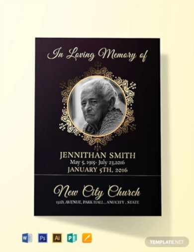 black funeral thank you card template