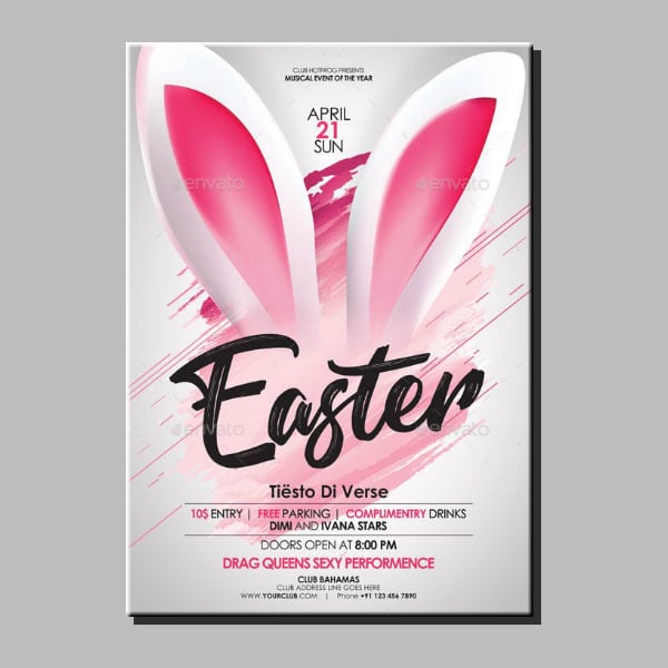bunny ears easter poster layout