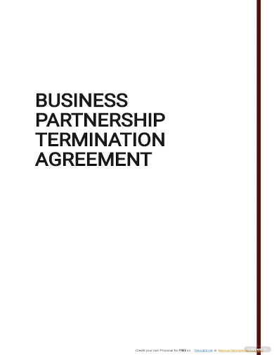 business partnership termination agreement template