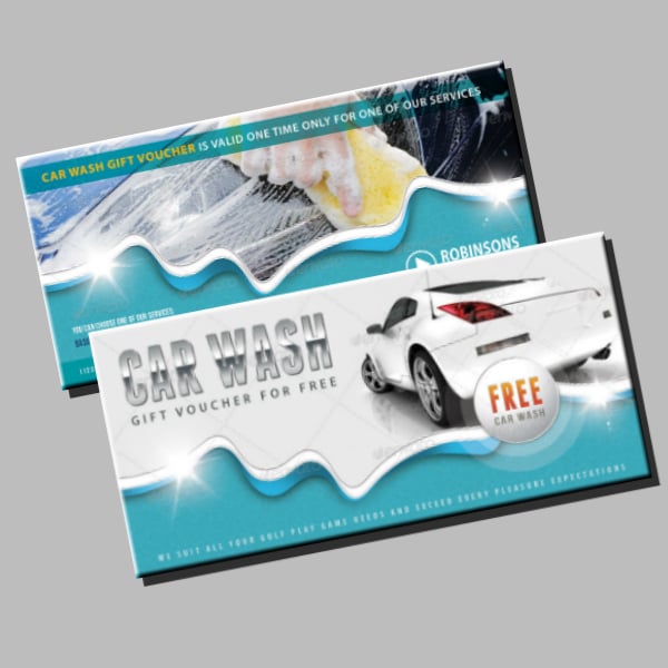 car cleaning gift voucher example