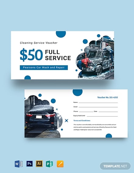 car cleaning service voucher example