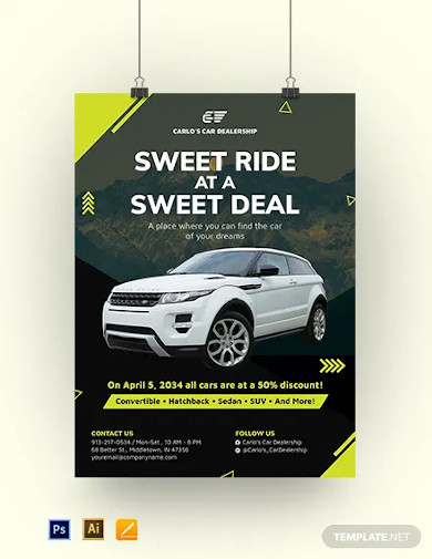 car for sale poster template