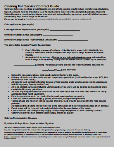 catering service contract agreement template