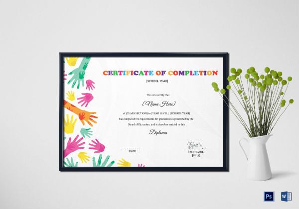 certificate of diploma completion template