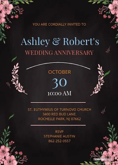 chalkboard-wedding-anniversary-invitation-template