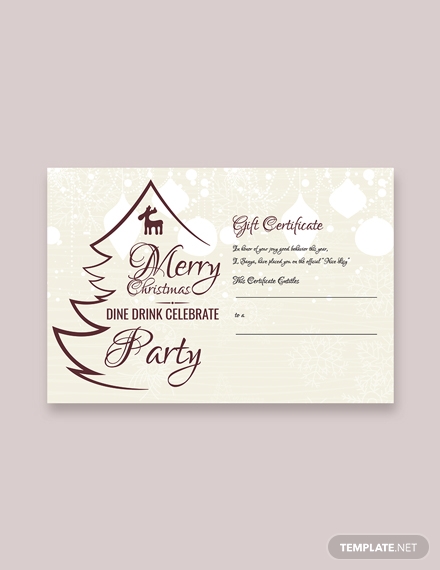 christmas restaurant gift certificate layout