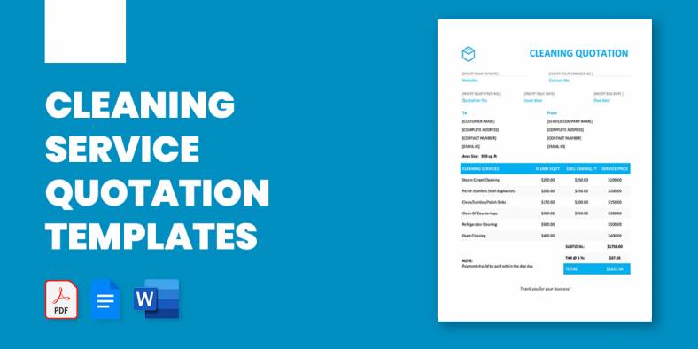 22+ Cleaning Service Quotation Templates in PDF