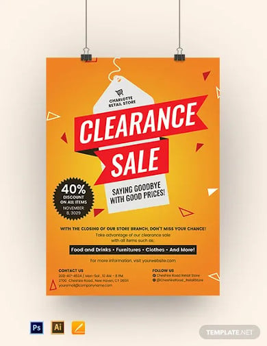 clearance sale poster template