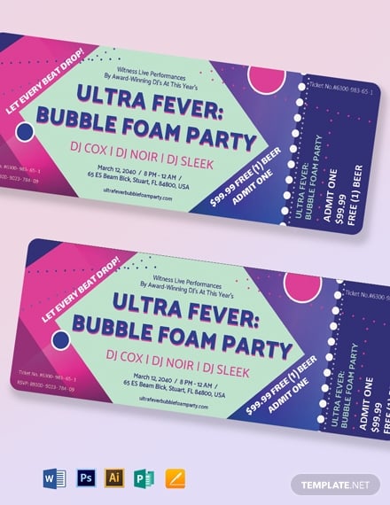 club event ticket template