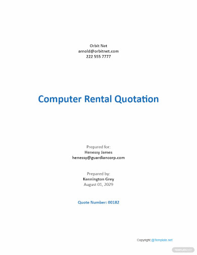 computer rental quotation template