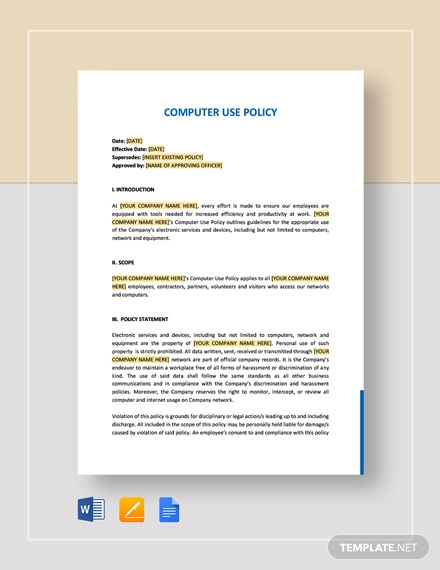 computer use policy template