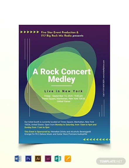 concert flyer template 440x570