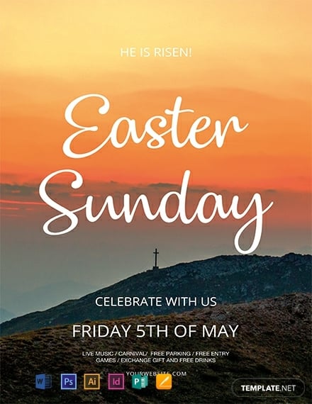 creative easter sunday flyer layout