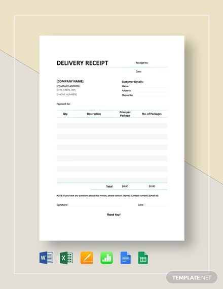 delivery receipt template