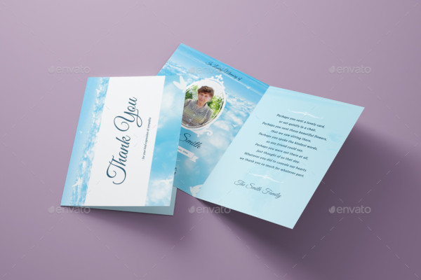 design of funeral thank you card