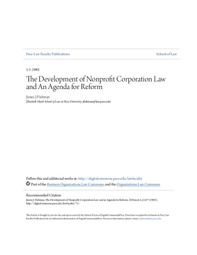 development-of-nonprofit-corporation-law-agenda