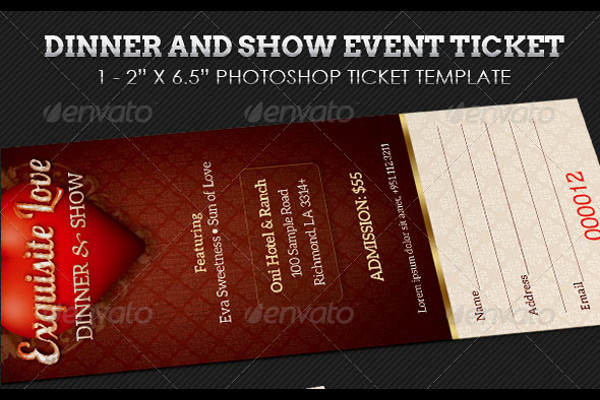 dinner and dance event ticket