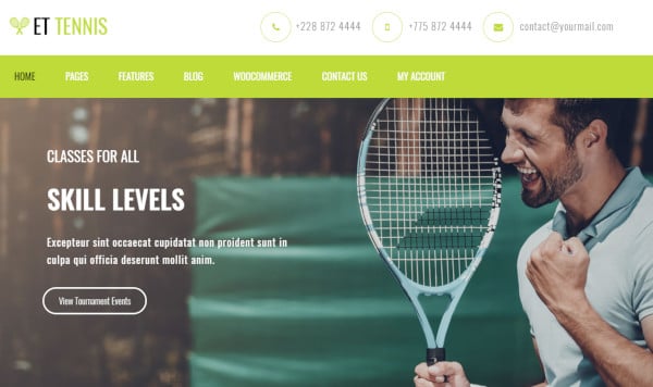 et tennis – genesis framework wordpress theme